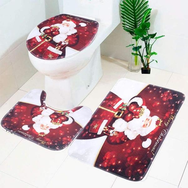 

gift wrap 3d santa toilet seat cover set christmas decorations xmas bathroom t3le