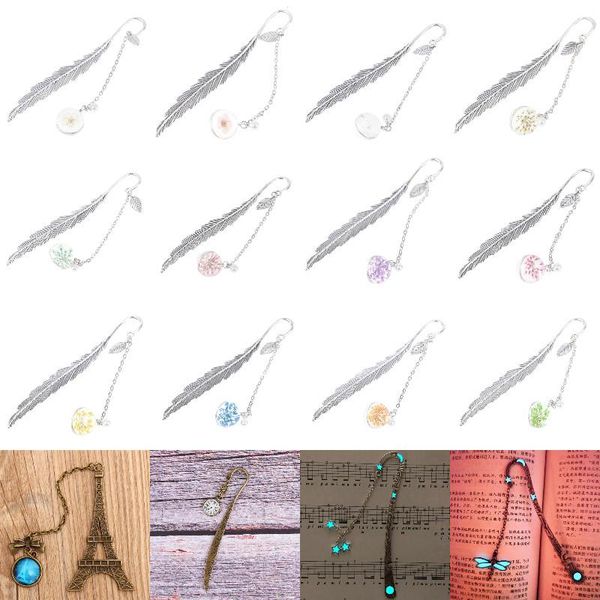 

bookmark 1pc vintage wing luminous metal feather bookmarks reading page mark for students teachers graduation gift school office supplies