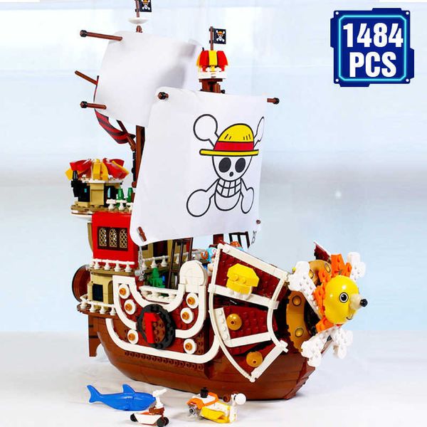 Creator Serie Bildung Bausteine Sonnenschein Schlachtschiff Schiff Zusammengebaute Ziegel Piraten König Segeln Set Spielzeug Für Kinder Q0723