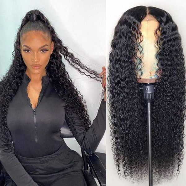 

lace wigs wholesale water wave frontal 13x4/4x4 curly human hair for women deep front, Black;brown