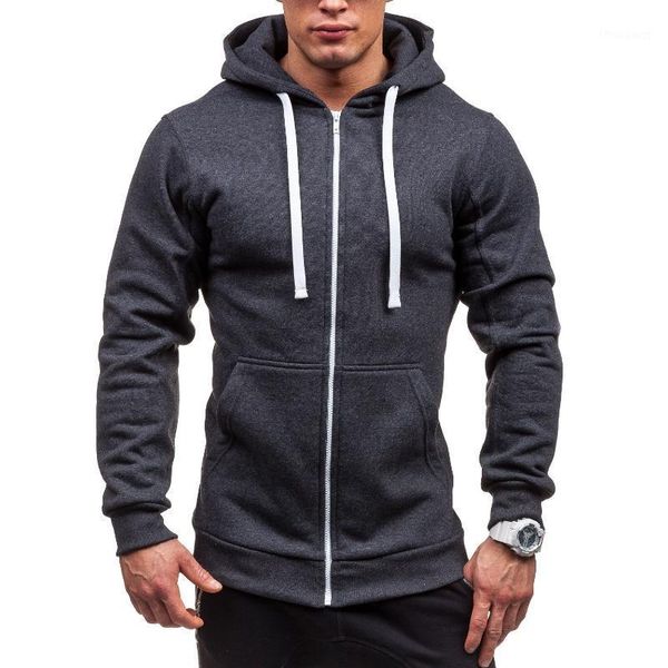 

men's jackets 2021 men's plus size jacket coat autumn and winter hooded pure color slim sweatshirt cardigan long sleeve, Black;brown