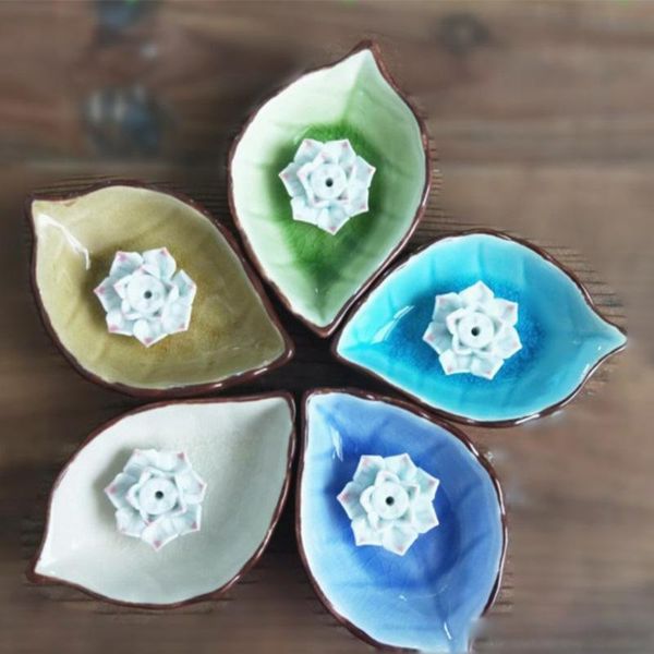 

decorative flowers & wreaths ceramic lotus incense holder deskornaments handmade crafts simulation plant decoration buddhist artifacts