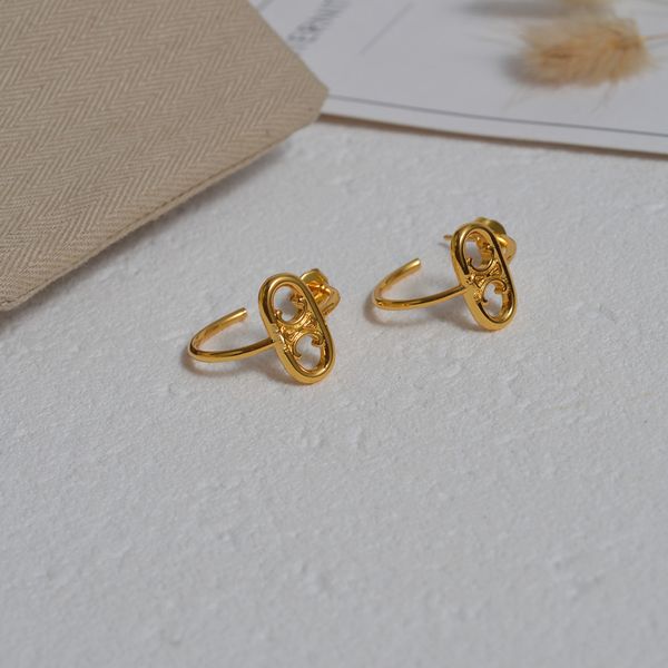 

design jewelry 2021 new hook arc earrings, Golden