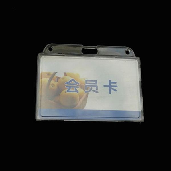 

card holders clear transparent id holder protector cover case for employee badge cards c44, Brown;gray