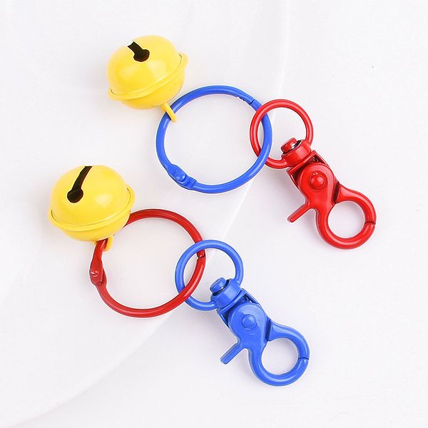 

10pieces/lot new arrival metal small bell key buckle baking paint key ring lovers gift hang bag birthday present jewelry key chains, Silver