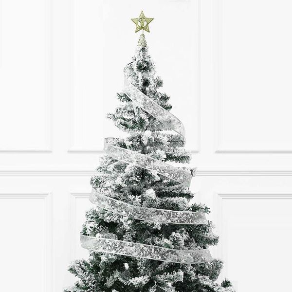 Weihnachtsdekorationen, doppelte hängende Dekorschicht, wasserdichte Kupferbatterie, LED-Bronzing-Draht, Band, Spitze, Geschenk, DIY, Baumbetriebene Lichter