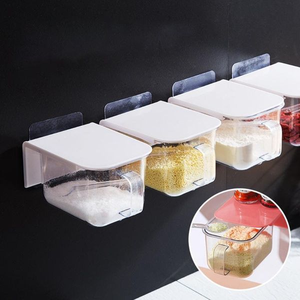 

storage bottles & jars wall mount spice rack organizer with large cover and handle sugar box salt shaker seasoning container boxes condiment