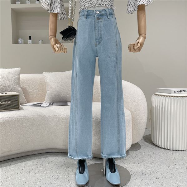 

nicho female design spring fashion waist high leg jeans, Blue