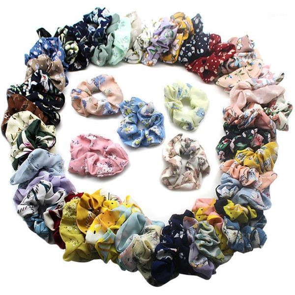 

hair accessories women 50 pcs chiffon elastic bands for or girls bandanas sweet solid headwear1