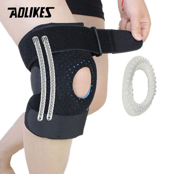 

meniscus knee pads silica gel kneepads hiking running basketball support breathable sports protector elbow &, Black;gray
