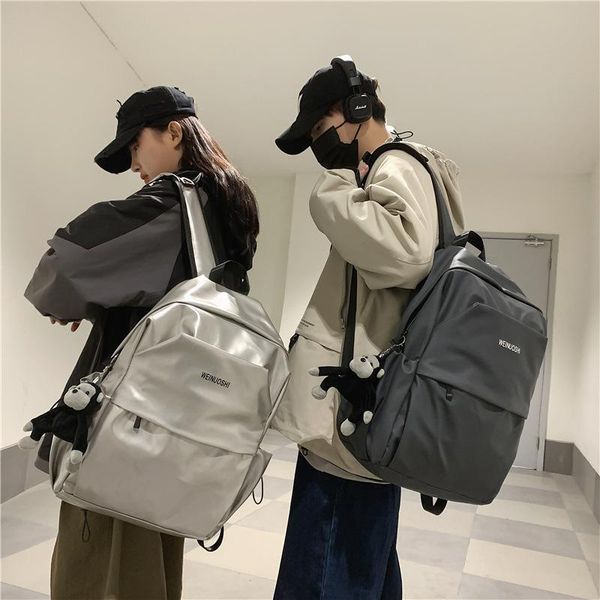 

backpack 2021 spring soft leather women's designer large capacity leisure travel bag white main