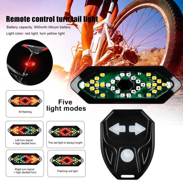 

smart bike tail light waterproof rear bicycle usb cycling accessories mountain taillight with remote control lights