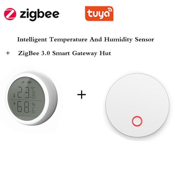 

smart home control temperature and humidity wifi sensor tuya zigbee gateway hut network intelligent support alexa goodle