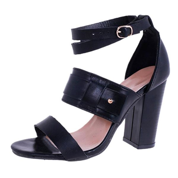 

dress shoes womail dancing for women high heels open toe square sandals buckle strap party heel, Black