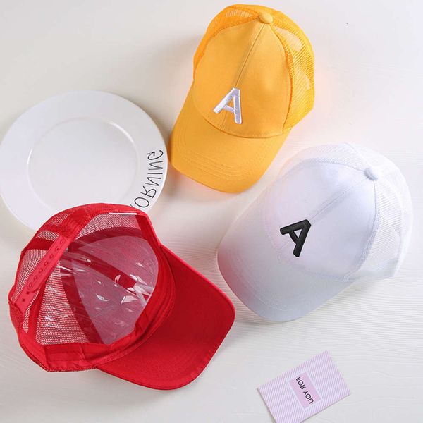 

children's baseball baby sunshade mesh boy's sun hat summer sunscreen girl's thin cap, Yellow