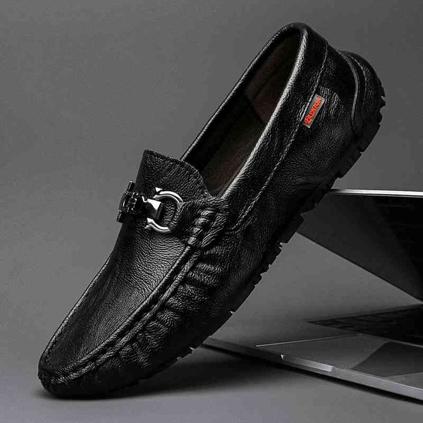 

dress shoes sapatos de couro tipo mocassim masculino, calçados slip-on, sapatos baixos, confortáveis, clássicos, casuais, para outono, 8c7e, Black