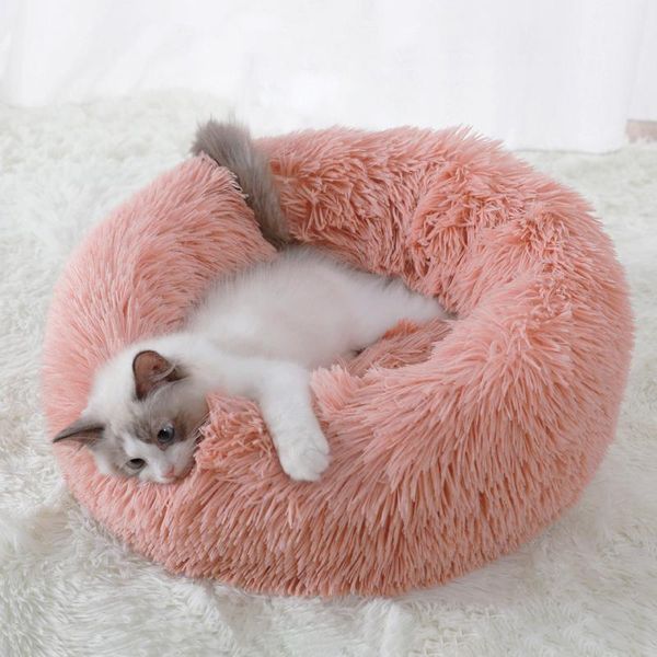 

cat beds & furniture dog bed fluffy super soft washable long plush pet kennel deep sleep house velvet mats sofa for dogbasket cushion