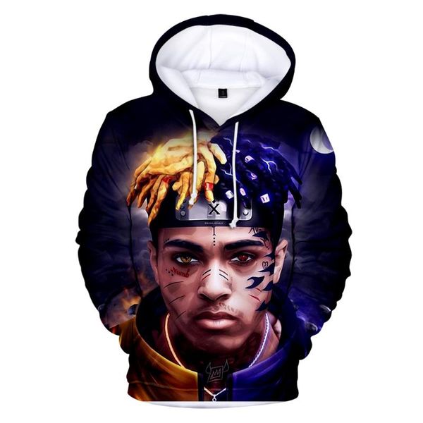 

men's hoodies & sweatshirts the latest 3d printed rapper xxxtentacion hip hop hoodie men women's fashion casual pullover coat stre, Black