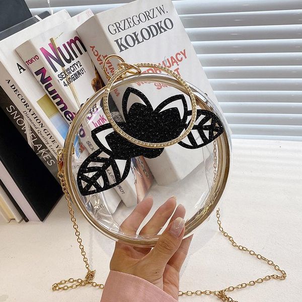 

evening bags transparent acrylic round ball shoulder bag for women 2021 crossbody with chain clutch pvc handbags arrive