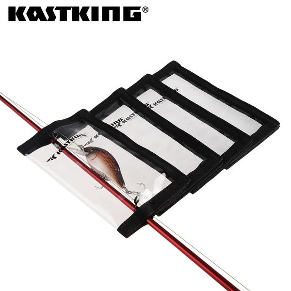 

fishing accessories kastking cover lure wraps durable clear pvc hook loop system 4pcs/box protective covers for