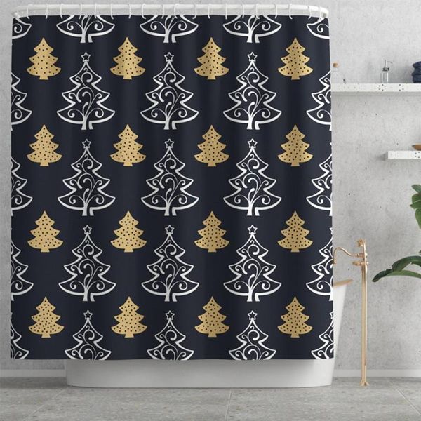 

shower curtains 180*180cmwaterproof christmas print curtain household bathroom