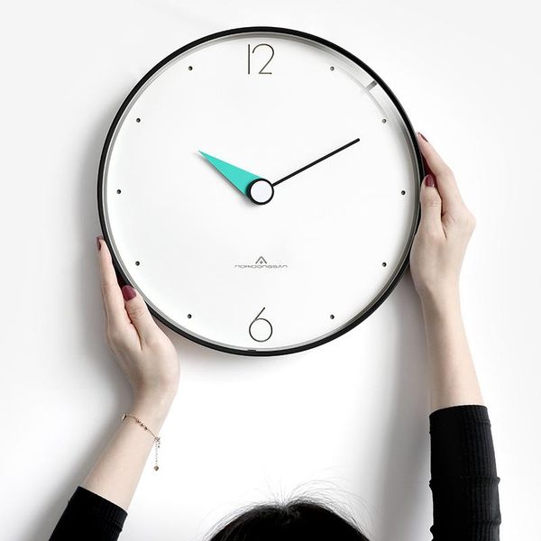 

wall clocks nordic luxury clock metal large wood living room modern white kitchen watch silent relogio de parede home decor sc448