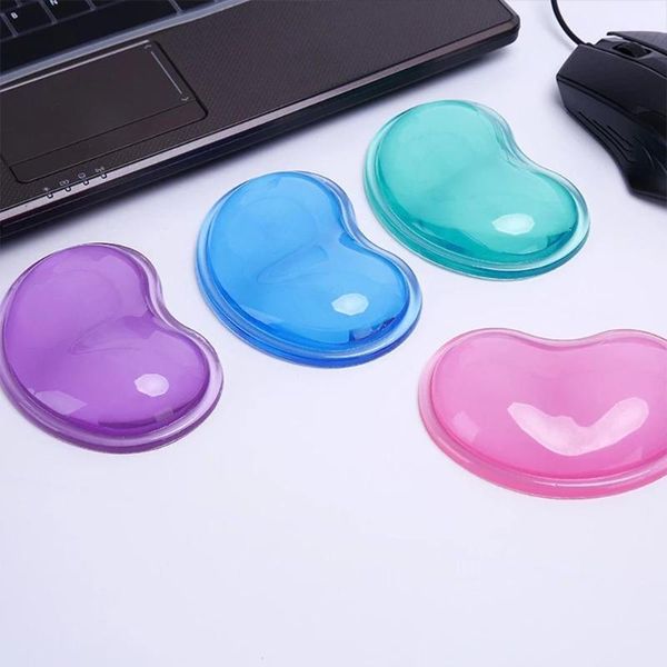 

mouse pads & wrist rests rest pad silicone heart shaped transparent anti-fatigue gel computer hand support cushion