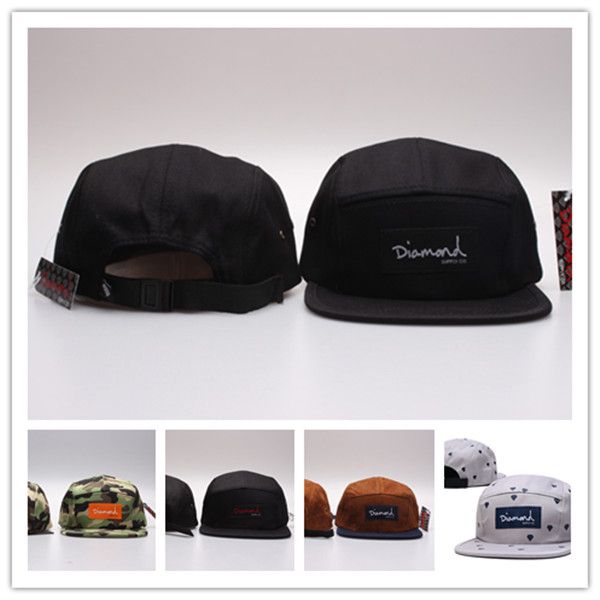 Gute Qualität Diamanten 5 Panel HipHop Knochen Bobby Snapback camo floral mode Baseball Caps hüte Männer Frauen Casquette HHH