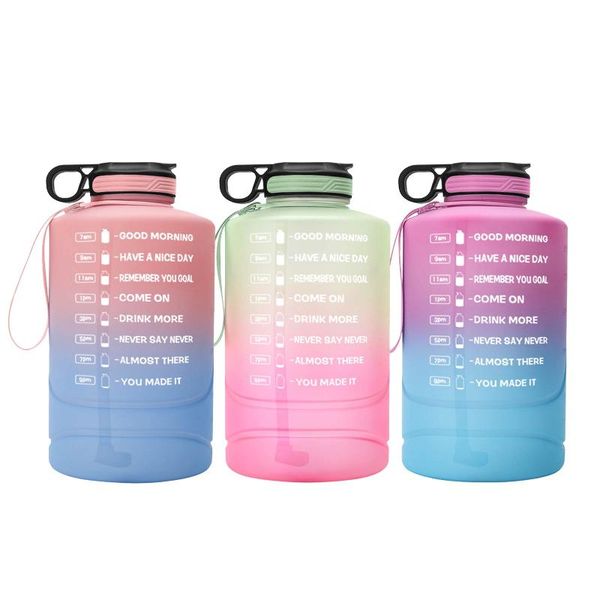 

water bottle 2.2l large capacity sports creative gradient portable bpa leakproof for fitness