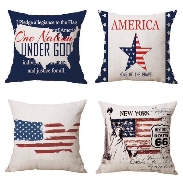 Set di cuscini/cuscini decorativi con bandiera americana creativa strisce di stelle britanniche divertenti set di federe decorative per la casa