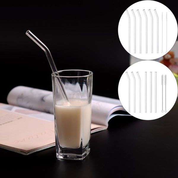 

drinking straws reusable handmade 8.5 inches x 10 mm 6 per set with 2 cleaning brushes