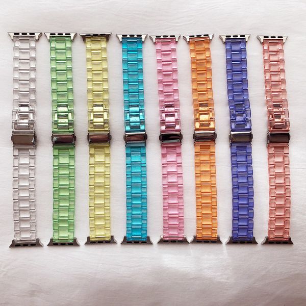 

for apple watch band strap 38mm 40mm 42mm 44mm resin replacement deluxe clear transparent 8 colors