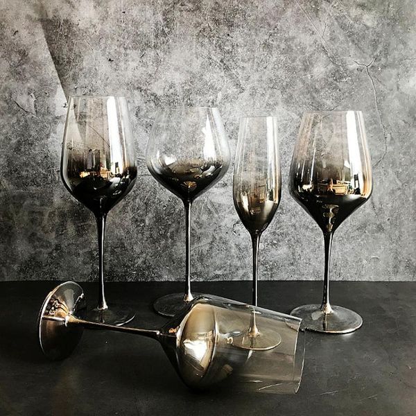 

wine glasses electroplate red glass cup gray goblet cups crystal champagne el party drinkware wedding gift