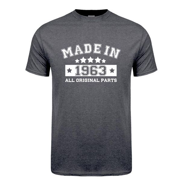 

men's t-shirts made in 1963 t shirt men cotton short sleeve father dad birthday gift tshirt cool man jl-114, White;black