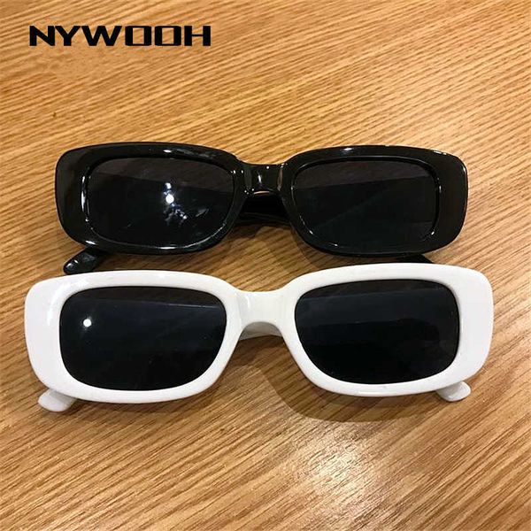 

sun glasses nywooh 2021 fashion vintage glasses women brand designer retro glass rectangle female uv400 lens eyewears, White;black