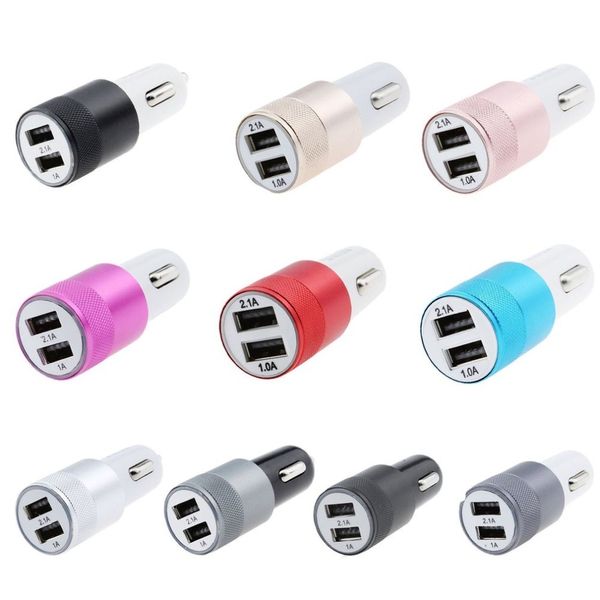 Mini caricatore per auto USB a 2 porte 2.1A Adattatore di ricarica per telefono cellulare doppio doppio USB universale per telefono