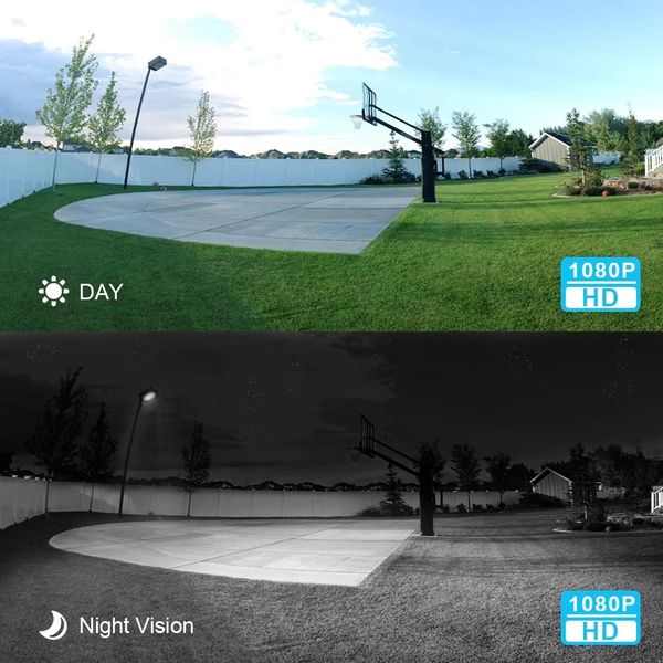 

floodlight outdoor home security camera 1080p 2.4g wifi night vision with led motion sensor wall light wireless