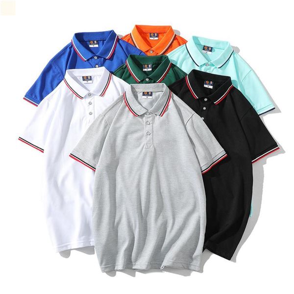 

short sleeve designers mens polo t shirt collared men clothing hip hop t-shirt fitness crop fashion dress white camisas de hombre male ropa, White;black