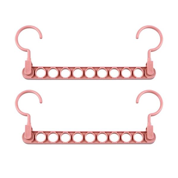 

hangers & racks 2pcs rotatable dual hook bag drying rack foldable 9 hole towel space saving large capacity storage home organizer clothes ha