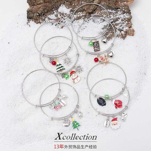 

2021 new ins style simple fun pendant christmas bracelet female jewelry, Black