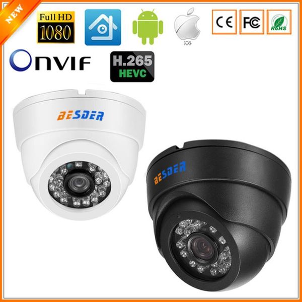 

cameras onvif h.265 ip camera 1080p hi3516d + 1/2.7'' ar0237 video surveillance 2mp 24ir led indoor dome