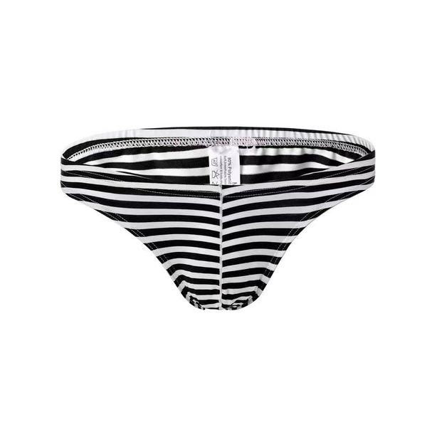 

underpants 3pcs men's fashion underwear breathable elastic boxer shorts low waist striped black and white bikini briefs, Black;white