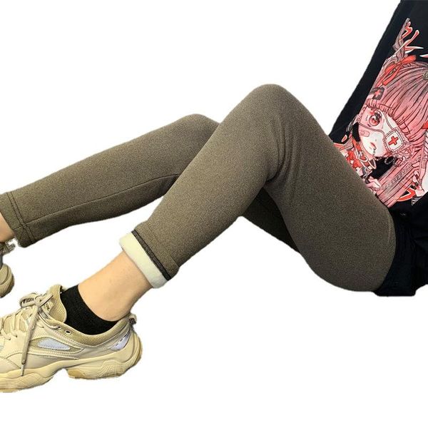 

women's leggings winter warm women high waist girl casual leggins thicken push up elasticity for, Black