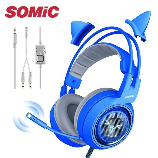 

headset product somic / sumec g952sblue 3.5mm game single plug computer blue