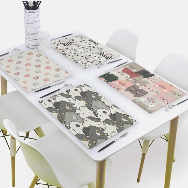 

mats & pads cute cartoon placemat for dining table animal drink 32x42cm retro rectangle coasters tableware mat kitchen decoration