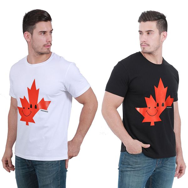 

brand t shirt and polos spring 2021 new dsq summer men's short sleeve t-shirt round neck cotton clothes, White