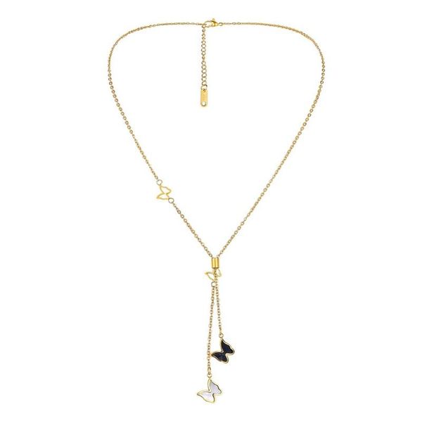 

pendant necklaces fashion butterfly necklace stainless steel jewelry for woman gift not fade wholesale, Silver