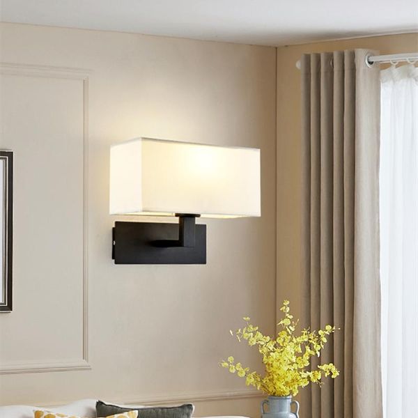 

wall lamps led lamp cloth bedside lighting nordic bedroom living room modern aisle retro creative black american decor light