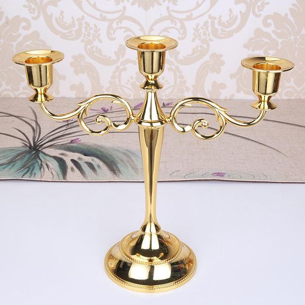 

european-style candlestick three-head decoration retro romantic wedding props candlelight dinner restaurant el home decoratio candle holders