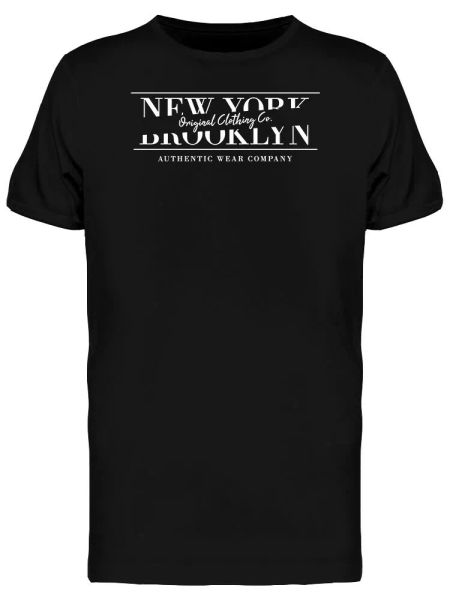 

New York Brooklyn Hand Made Men's Tee -Image by Shutterstock, White;black